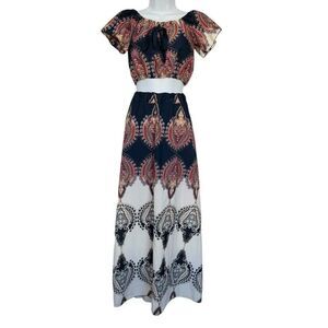 Women's Bohemian Skirt and Top Set Small